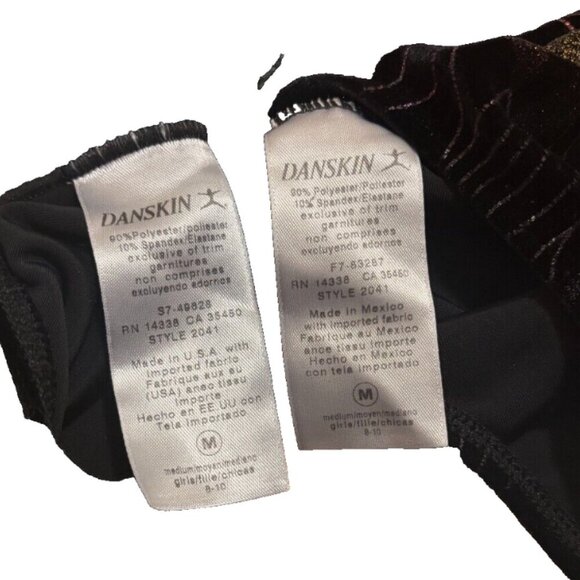 Two Danskin Leotard Bodysuits - Multicolor Velvet - Girls Size M - Picture 3 of 3